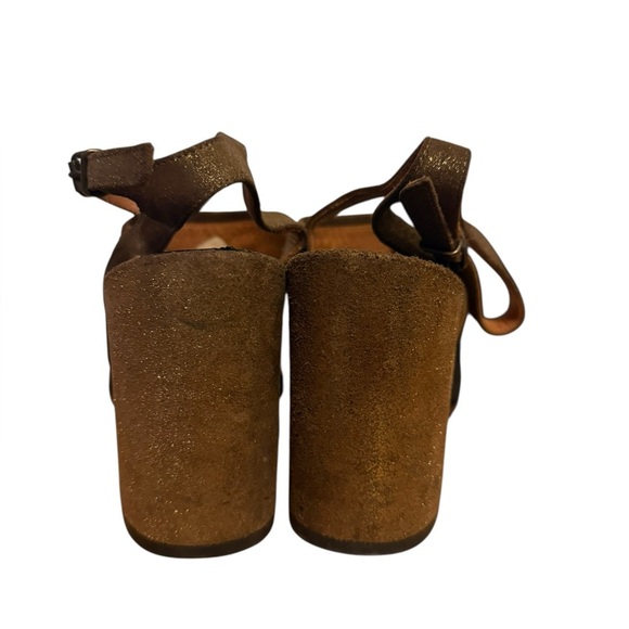 Dries Van Noten Leather Snakeskin Colorblock Gold Glitter Heels - Picture 3 of 9